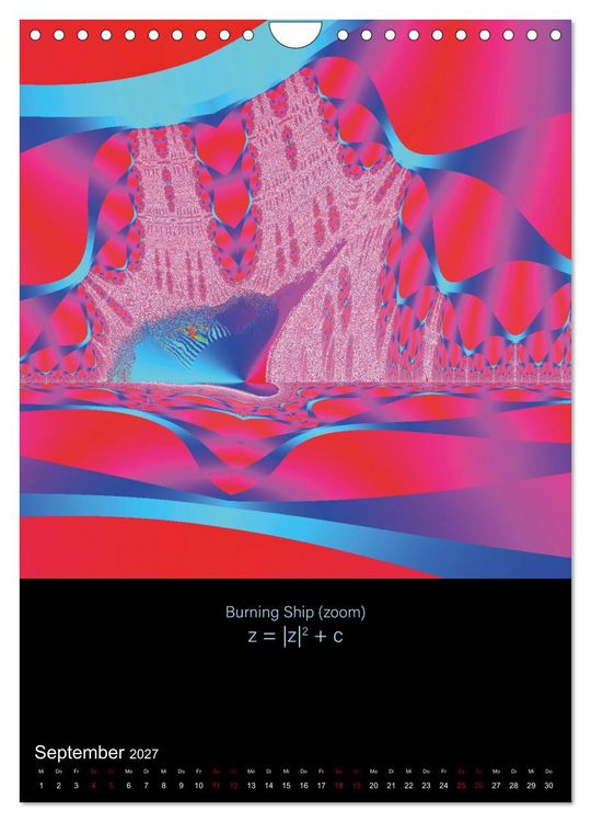 Produktbild: Psychedelische Fraktalbilder inkl. Formel (Wandkalender 2027 DIN A4 hoch), CALVENDO Monatskalender