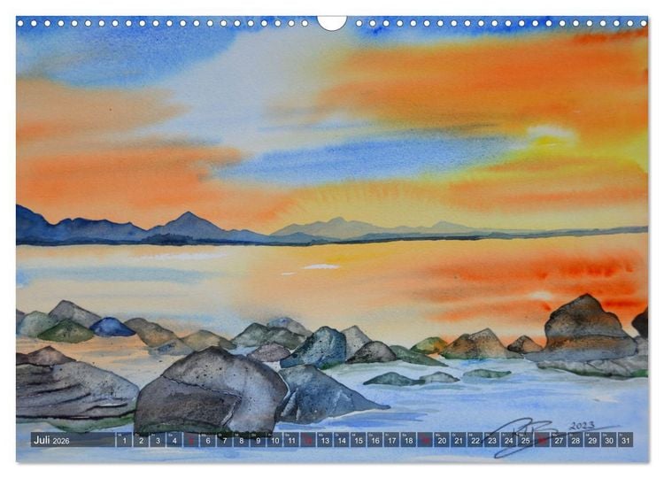 Produktbild: Chiemsee Aquarelle (Wandkalender 2026 DIN A3 quer), CALVENDO Monatskalender