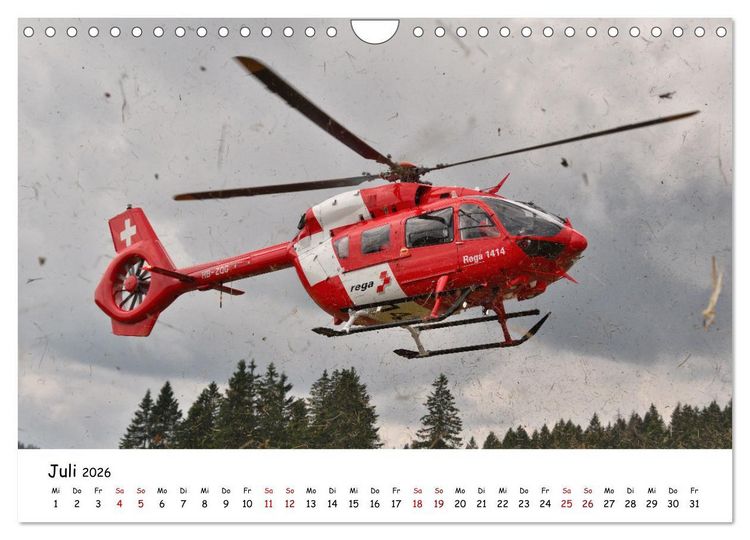 Produktbild: Die beeindruckende Welt der Hubschrauber (Wandkalender 2026 DIN A4 quer), CALVENDO Monatskalender