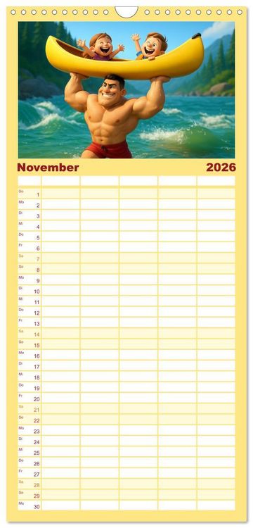 Produktbild: Familienplaner 2026 - Meine Familie, Kraftsport und ich mit 5 Spalten (Wandkalender, 21 x 45 cm) CALVENDO