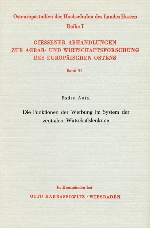Produktbild: Die Funktionen der Werbung im System der zentralen Wirtschaftslenkung.