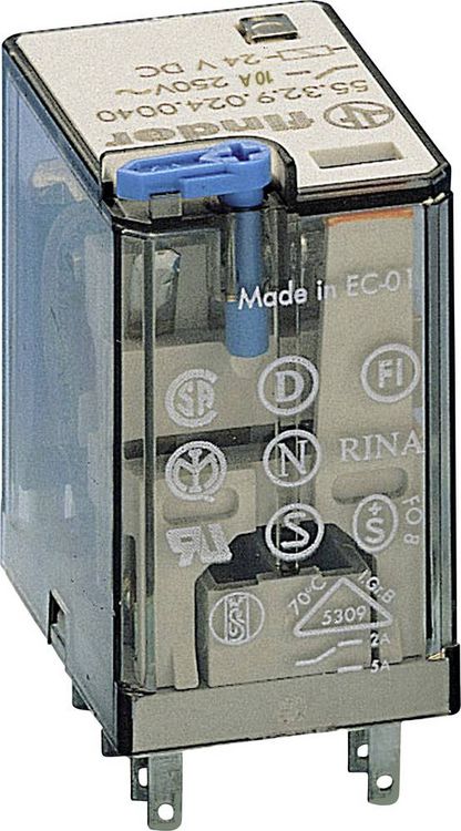 Produktbild: Finder 55.32.9.024.0080 Steckrelais 24 V/DC 10A 2 Wechsler 1St.