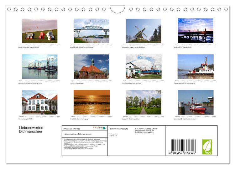 Produktbild: Liebenswertes Dithmarschen (Wandkalender 2026 DIN A4 quer), CALVENDO Monatskalender
