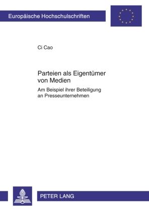 Produktbild: Parteien als Eigent&uuml;mer von Medien