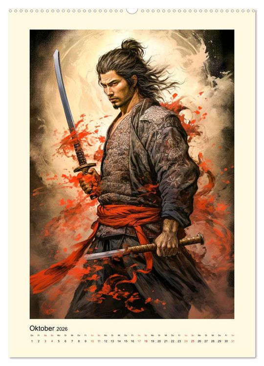 Produktbild: Samurai Helden (Wandkalender 2026 DIN A2 hoch), CALVENDO Monatskalender