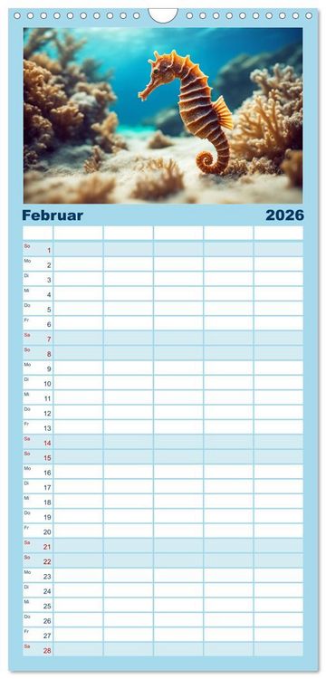 Produktbild: Familienplaner 2026 - Tief unten im Meer Unterwasser Fantasy mit 5 Spalten (Wandkalender, 21 x 45 cm) CALVENDO