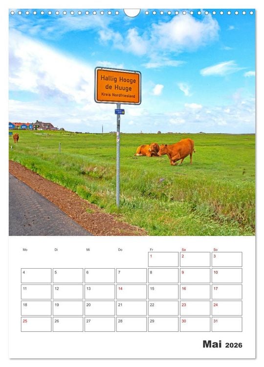 Produktbild: Hallig Hooge - Reiseplaner (Wandkalender 2026 DIN A3 hoch), CALVENDO Monatskalender
