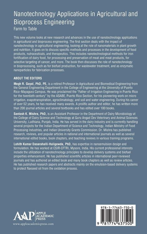 Produktbild: Nanotechnology Applications in Agricultural and Bioprocess Engineering