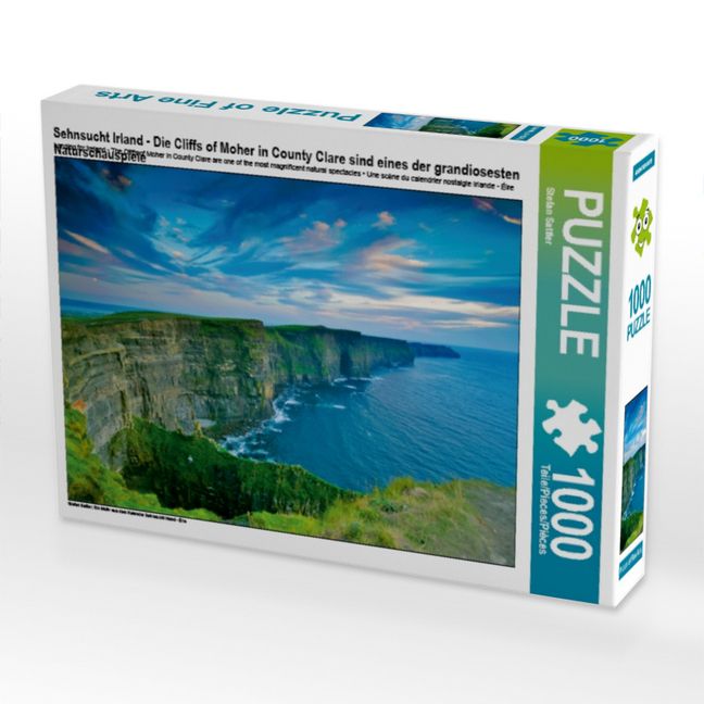 Produktbild: CALVENDO Puzzle Sehnsucht Irland - Die Cliffs of Moher in County Clare sind eines der grandiosesten Naturschauspiele | 1000 Teile Lege-Gr&ouml;&szlig;e 64x48cm Foto-Puzzle f&uuml;r gl&uuml;ckliche Stunden