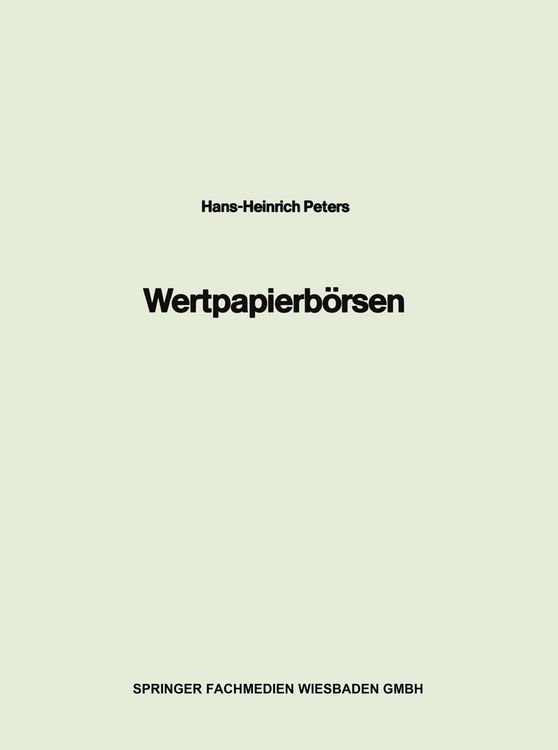 Produktbild: Wertpapierb&ouml;rsen
