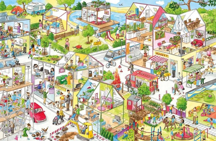 Produktbild: Das gro&szlig;e Wimmelbuch der Familien