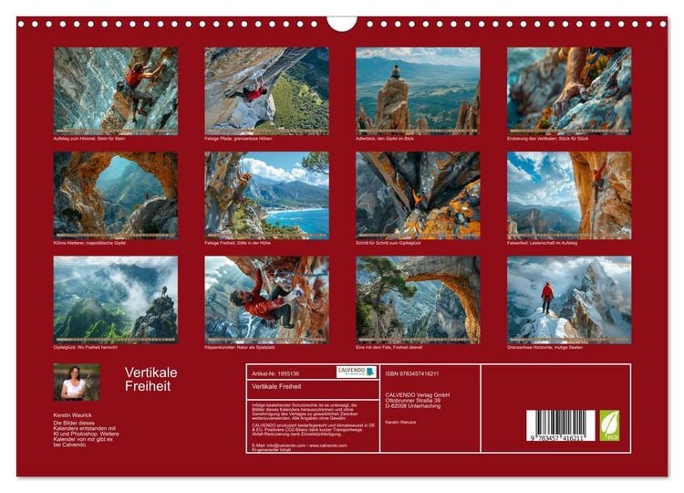 Produktbild: Vertikale Freiheit (Wandkalender 2026 DIN A3 quer), CALVENDO Monatskalender