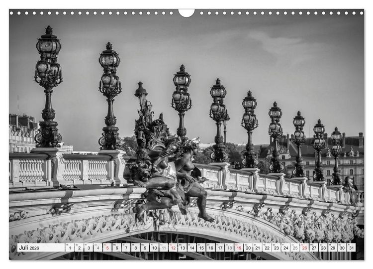 Produktbild: PARIS Monochrome Impressionen (Wandkalender 2026 DIN A3 quer), CALVENDO Monatskalender