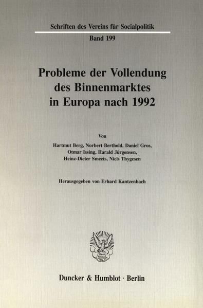 Produktbild: Probleme der Vollendung des Binnenmarktes in Europa nach 1992.