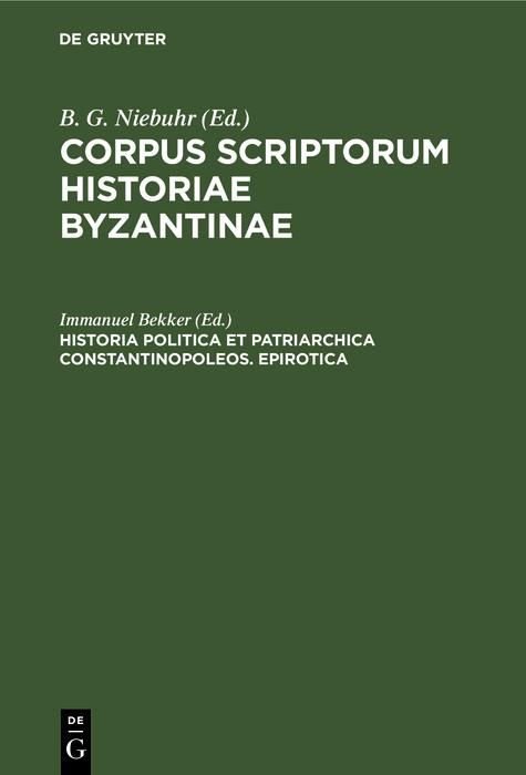 Produktbild: Historia politica et patriarchica Constantinopoleos. Epirotica