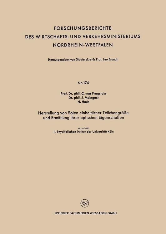Produktbild: Herstellung von Solen einheitlicher Teilchengr&ouml;&szlig;e und Ermittlung ihrer optischen Eigenschaften