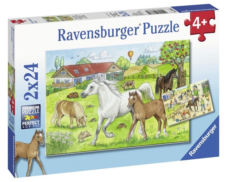 Produktbild: Puzzle Ravensburger Auf dem Pferdehof 2 X 24 Teile