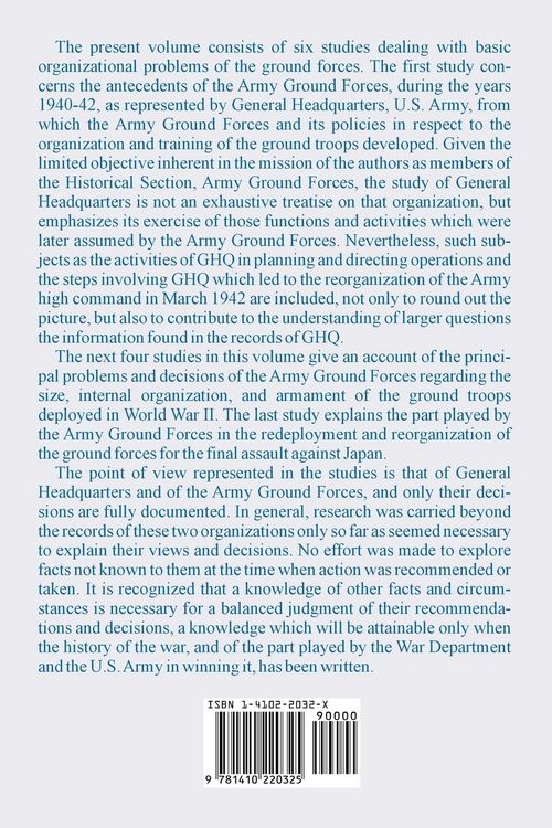 Produktbild: Organization of Ground Combat Troops, The
