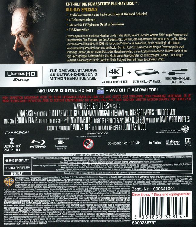 Produktbild: Erbarmungslos (4K Ultra HD) (+ Blu-ray)