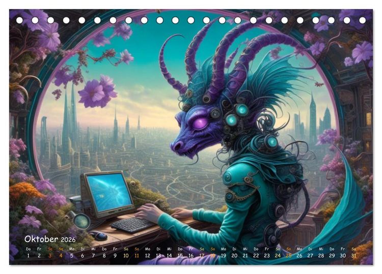 Produktbild: unm&ouml;gliche Traumwelten (Tischkalender 2026 DIN A5 quer), CALVENDO Monatskalender