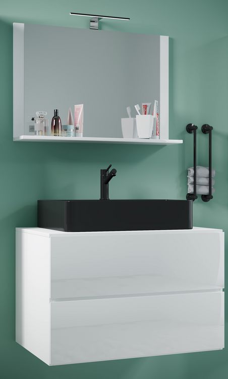 Produktbild: 3-tlg Waschtisch Badm&ouml;bel Lendas 80 cm M Schublade