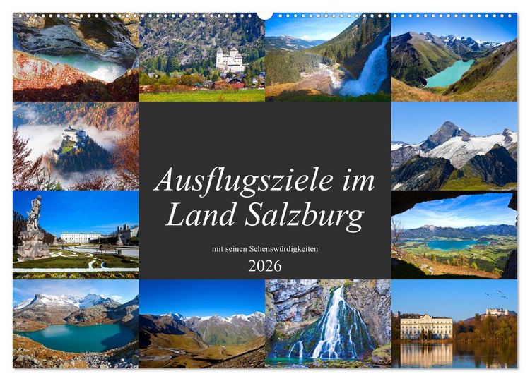Produktbild: Ausflugsziele im Land Salzburg (Wandkalender 2026 DIN A2 quer), CALVENDO Monatskalender