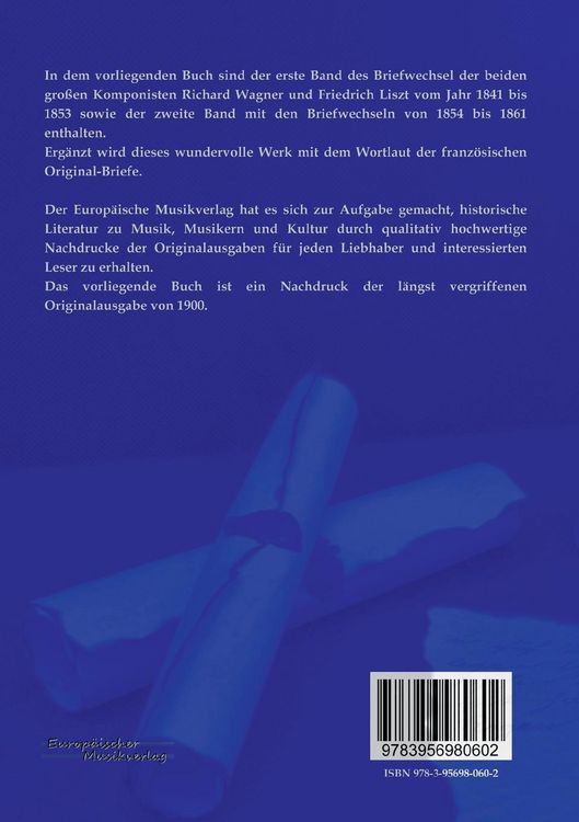 Produktbild: Briefwechsel zwischen Wagner und Liszt