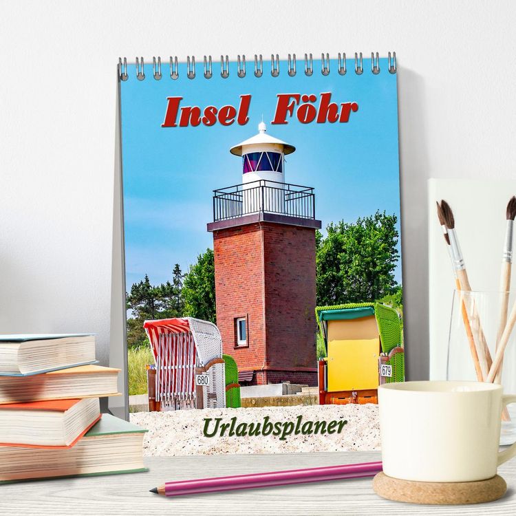 Produktbild: Insel F&ouml;hr - Urlaubsplaner (Tischkalender 2026 DIN A5 hoch), CALVENDO Monatskalender