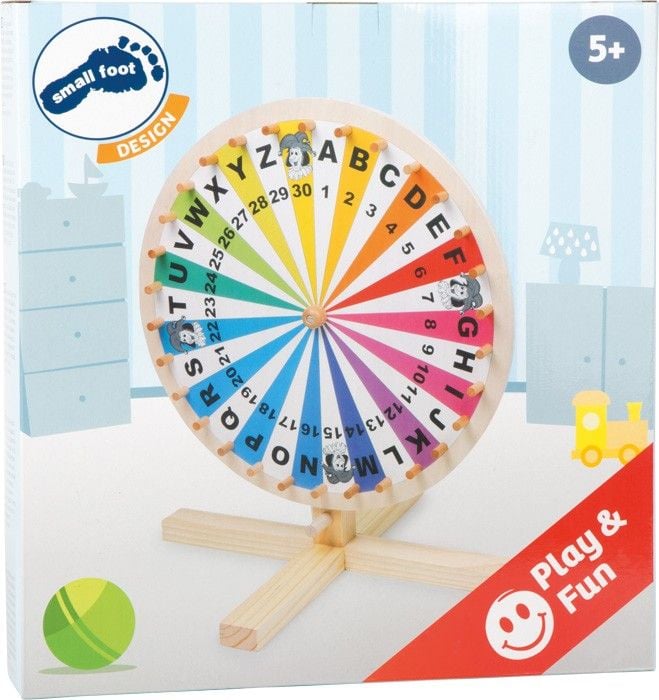 Produktbild: small foot 6251 - Gl&uuml;cksrad f&uuml;r Lotteriespiele, Wortspiele-Zubeh&ouml;r, Holz, H&ouml;he: 40 cm