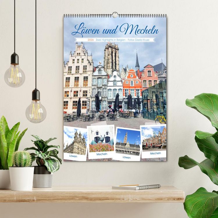 Produktbild: L&ouml;wen und Mecheln - Zwei Highlights in Belgien (Wandkalender 2026 DIN A2 hoch), CALVENDO Monatskalender