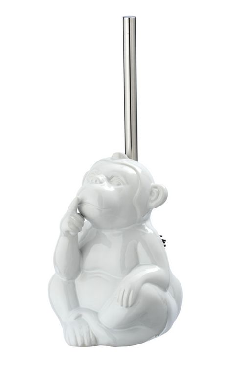 Produktbild: WC-Garnitur Mod. Monkey Quiet Wei&szlig; Keramik, B&uuml;rstenkopf auswechselbar