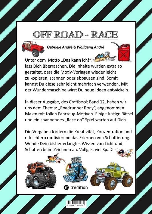 Produktbild: Craftbook - Race On Game - 100 Tolle Fahrzeug Motive - Lustige R&auml;tsel - Offroad - Schnelle Autos - Oldtimer - F1