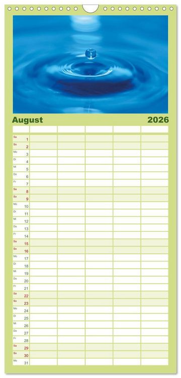 Produktbild: Familienplaner 2026 - Natur-Meditationen &ndash; Nimm Dir Zeit mit 5 Spalten (Wandkalender, 21 x 45 cm) CALVENDO