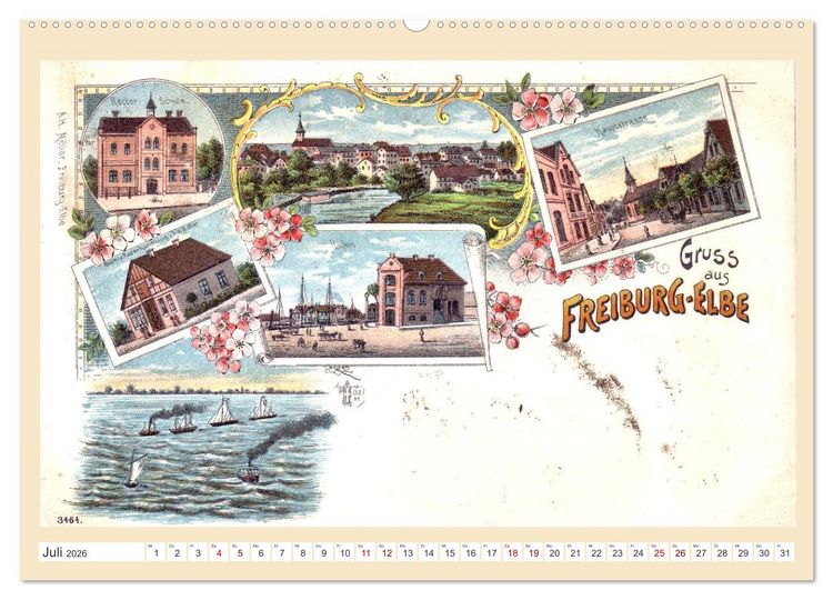 Produktbild: Gru&szlig; aus Freiburg an der Elbe (hochwertiger Premium Wandkalender 2026 DIN A2 quer), Kunstdruck in Hochglanz