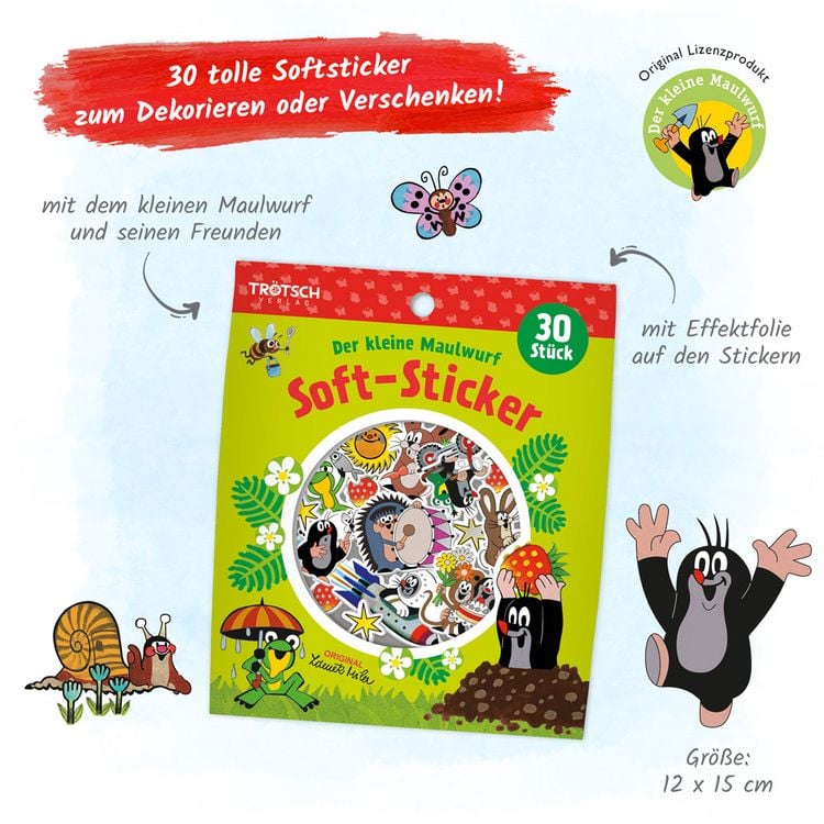 Produktbild: Tr&ouml;tsch Der kleine Maulwurf Soft-Sticker