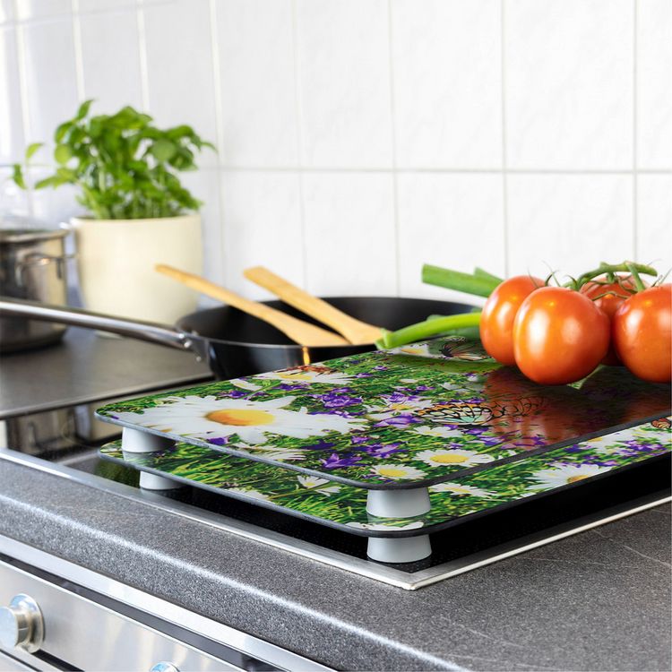 Produktbild: Herdabdeckplatte Universal Mod. Sommerwiese, 2er Set, f&uuml;r alle Herdarten geeignet