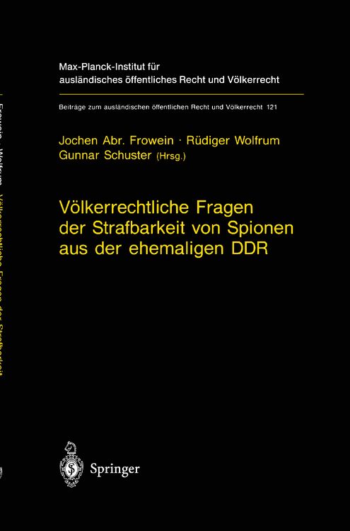 Produktbild: V&ouml;lkerrechtliche Fragen der Strafbarkeit von Spionen aus der ehemaligen DDR