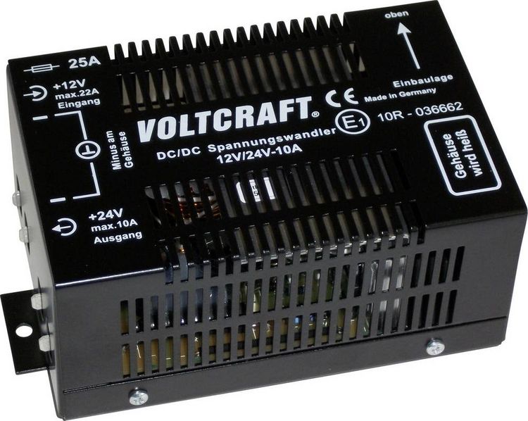 Produktbild: VOLTCRAFT 12/10 DC/DC-Wandler 12 V/DC - 24 V/DC/10A 240W