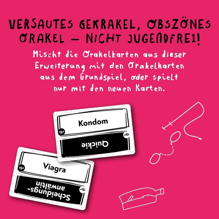Produktbild: Krakel-Orakel &Uuml;18-Erweiterung &ndash; Hei&szlig;e Orakelkarten, neue Krakelstifte