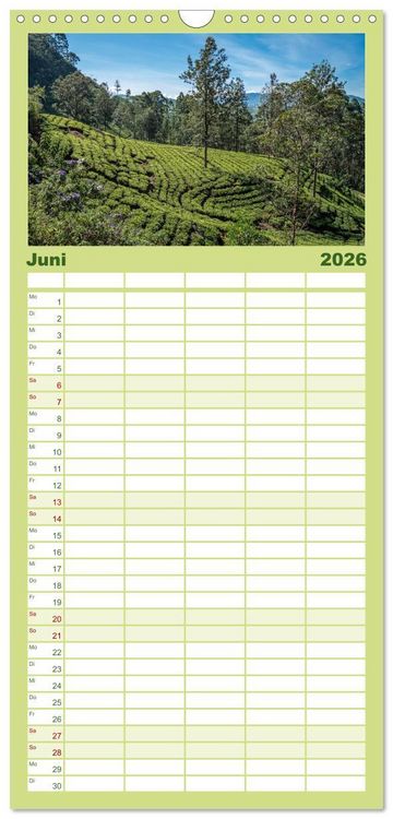 Produktbild: Familienplaner 2026 - Sri Lanka - landschaftliche Vielfalt mit 5 Spalten (Wandkalender, 21 x 45 cm) CALVENDO