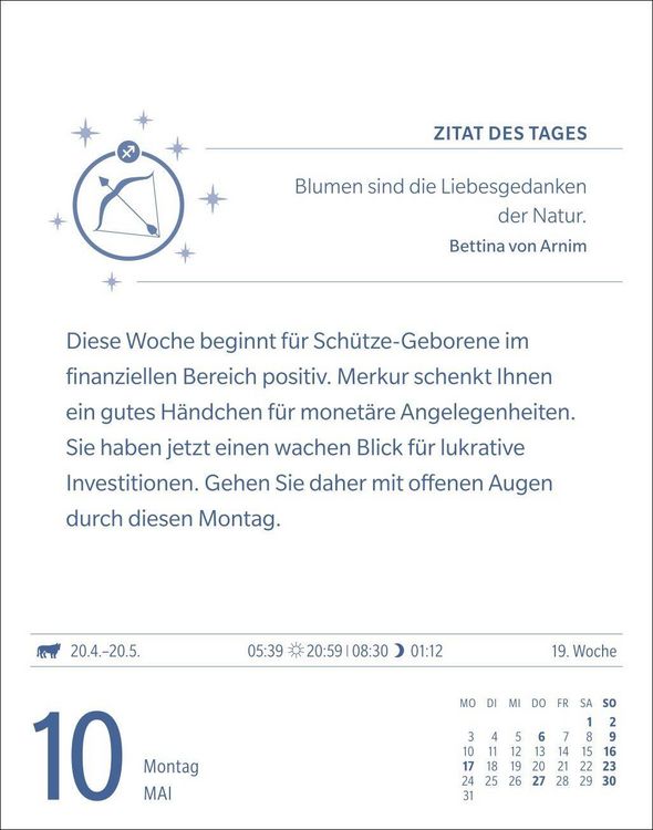 Produktbild: Sch&uuml;tze Sternzeichenkalender 2027 - Tagesabrei&szlig;kalender - Ihr Horoskop f&uuml;r jeden Tag
