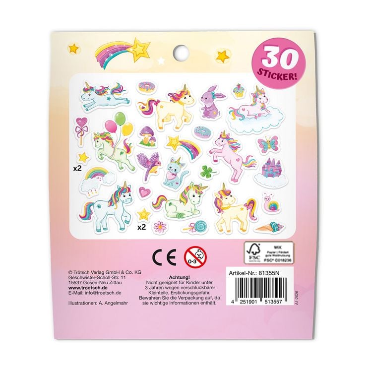 Produktbild: TR&Ouml;TSCH - Soft-Sticker Einhornwelt
