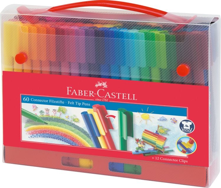 Produktbild: Faber-Castell Koffer Connector Filzstifte 60-teilig