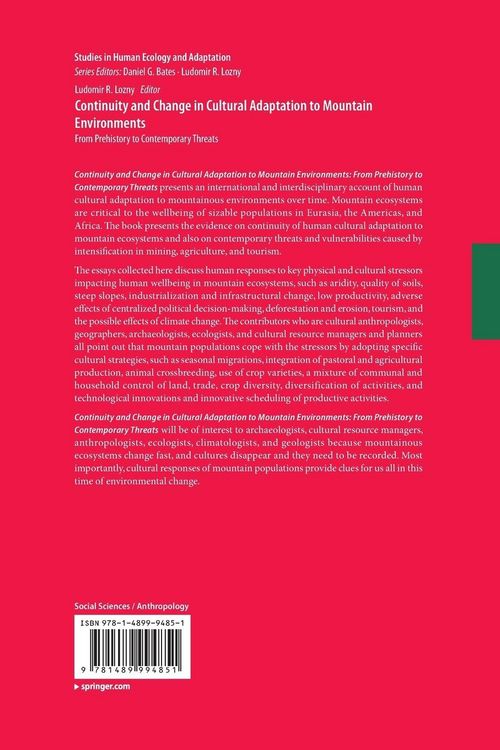 Produktbild: Continuity and Change in Cultural Adaptation to Mountain Environments