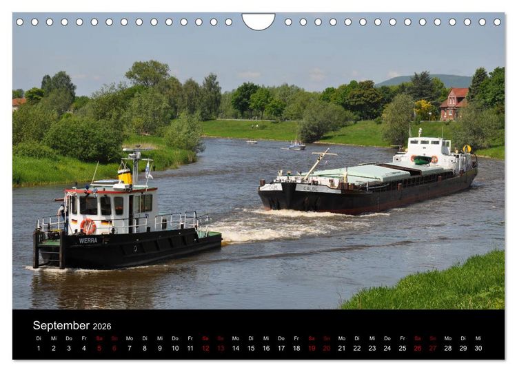 Produktbild: Schiffe auf der Oberweser (Wandkalender 2026 DIN A4 quer), CALVENDO Monatskalender