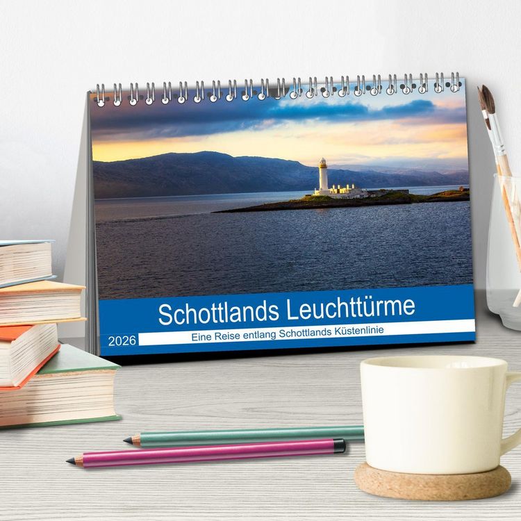 Produktbild: Schottlands Leuchtt&uuml;rme (Tischkalender 2026 DIN A5 quer), CALVENDO Monatskalender