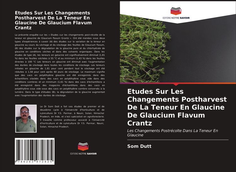Produktbild: Etudes Sur Les Changements Postharvest De La Teneur En Glaucine De Glaucium Flavum Crantz