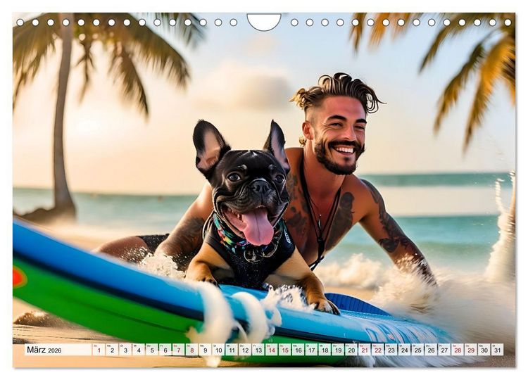 Produktbild: Bellen in den Wellen - Badespa&szlig; mit Hund (Wandkalender 2026 DIN A4 quer), CALVENDO Monatskalender