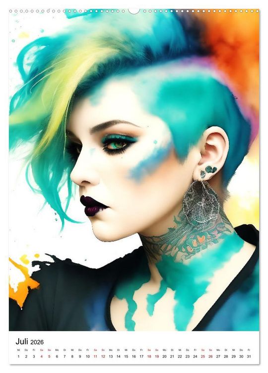 Produktbild: Punk Girls mit einer Prise New Wave (Wandkalender 2026 DIN A2 hoch), CALVENDO Monatskalender
