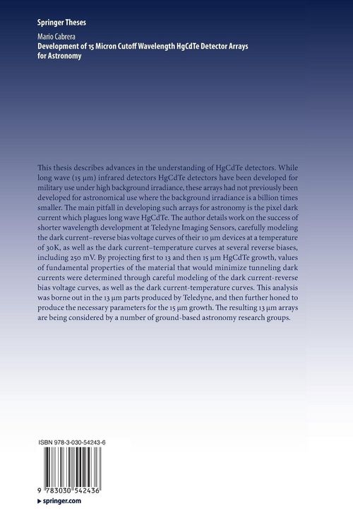 Produktbild: Development of 15 Micron Cutoff Wavelength HgCdTe Detector Arrays for Astronomy